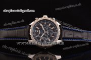 Breitling Bentley Barnato Chrono Miyota OS20 Quartz Steel Case Stick/Numeral Markers Three Blue Subdials and Leather Strap