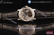 Vacheron Constantin Traditionelle Minute Repeater Tourbillon Swiss Tourbillon Manual Winding Grey Dial with Steel Case Stick Markers and Black Leather Strap