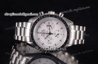 Omega Speedmaster Apollo 13 Silver Snoopy Award Limited Edition Chronograph Swiss Valjoux 7750 Automatic Full Steel with White Dial Stick Markers(EF)