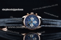 Breitling Transocean Chronograph Unitime Chrono Swiss Valjoux 7750-SHG Automatic Rose Gold Case with Black Dial and Stick Markers 1:1 Original