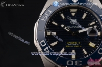 Tag Heuer Aquaracer Calibre 5 Swiss ETA 2824 Automatic Steel Case with Blue Dial Stick Markers and Stainless Steel Bracelet
