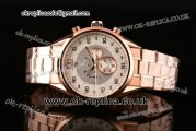 Tag Heuer Mikrograph Chrono Miyota OS10 Quartz Rose Gold Case with White/Gray Dial Black Markers and Rose Gold Strap