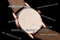 Cartier Ronde Solo Swiss ETA 2836 Automatic Rose Gold Case with Blue Dial Roman Markers and Blue Leather Strap