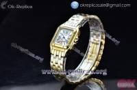 Cartier Santos 100 Miyota Quartz Yellow Gold Case with White Dial Yellow Gold Bracelet and Roman Numeral Markers