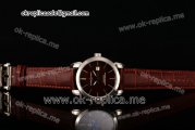 Ulysse Nardin Classico Automatic Steel Case with Brown Dial Stick Markers and Brown Leather Strap