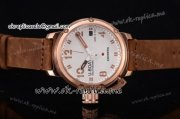 U-Boat Chimera Skeleton Asia ST25 Automatic Rose Gold Case with White Dial Arabic Numeral Markers and Brown Leather Strap