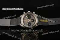 Omega Speedmaster Racing Chrono Swiss Valjoux 7750 Automatic Steel Case with Grey Dial and Black Rubber Strap