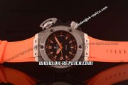 Hublot King Power Oceanographic 4000M Diving Swiss ETA 2824 Automatic Steel Case with Black Dial and Orange Rubber Strap