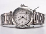 Cartier Pasha Automatic Movement Silver Case with SS Strap and White Dial