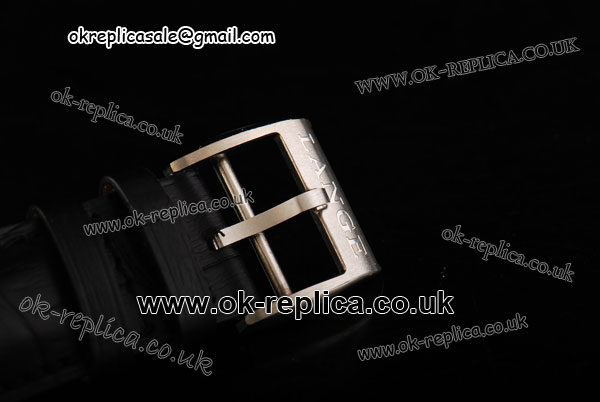 A.Lange & Sohne Glashutte Swiss Tourbillon Manual Winding Movement Steel Case Black Leather Strap - Click Image to Close